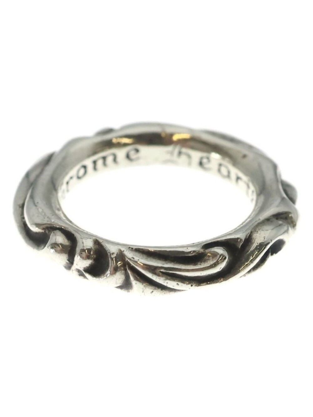 Chrome Hearts Scrl Band Scroll Ring Silver